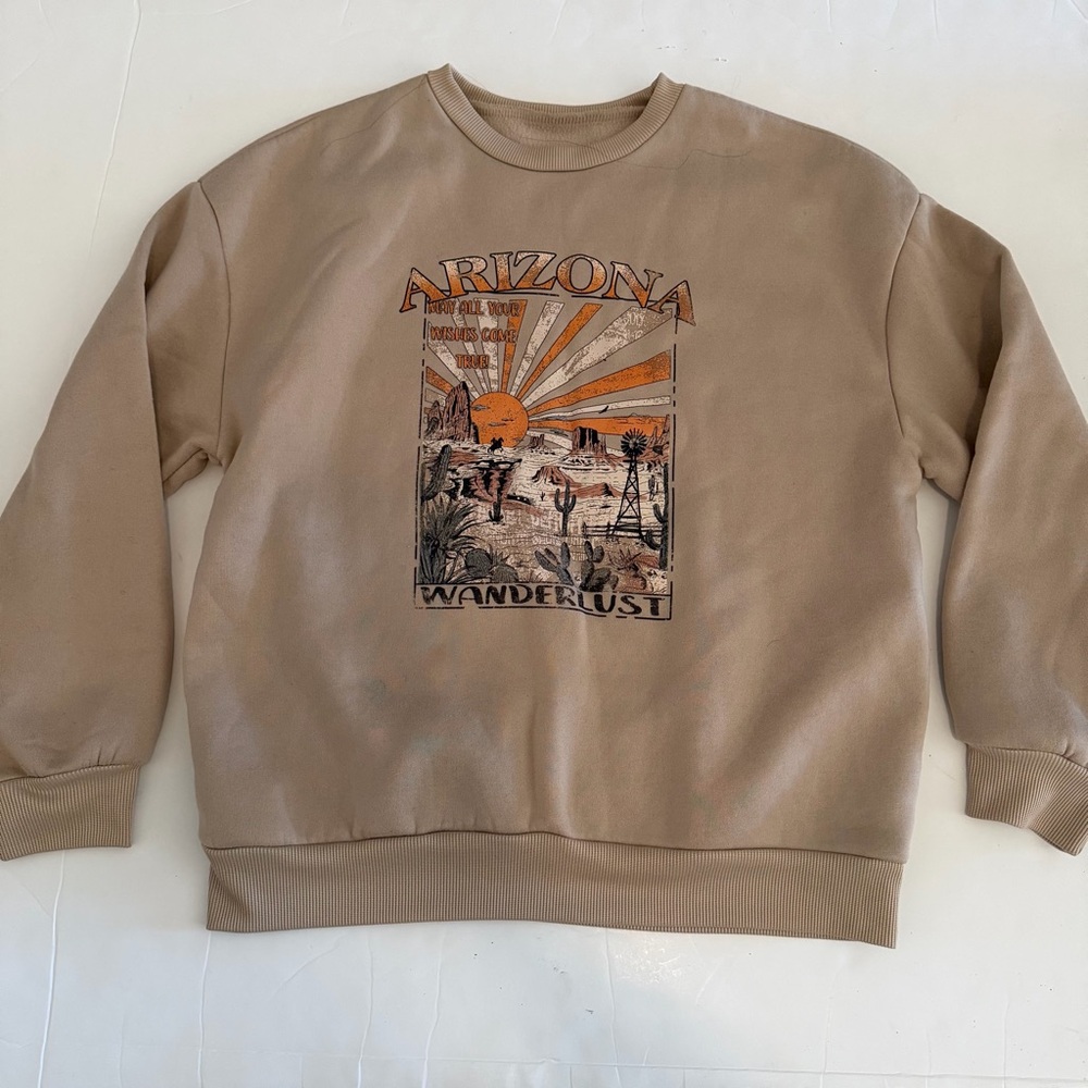 Arizona Graphic Tan Crewneck Sweater